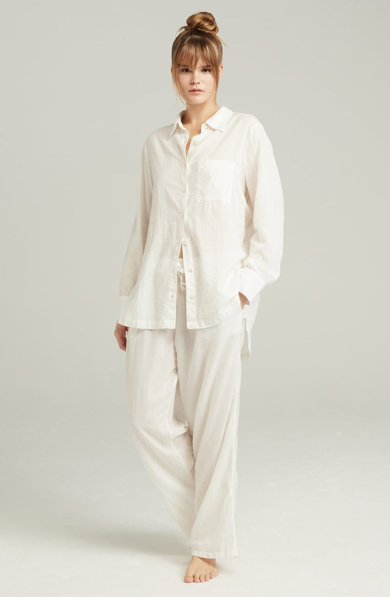 White Organic Cotton Midi Shirt