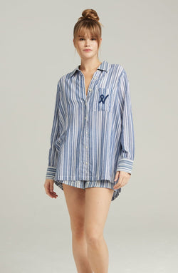 French Navy Stripe Midi Shirt