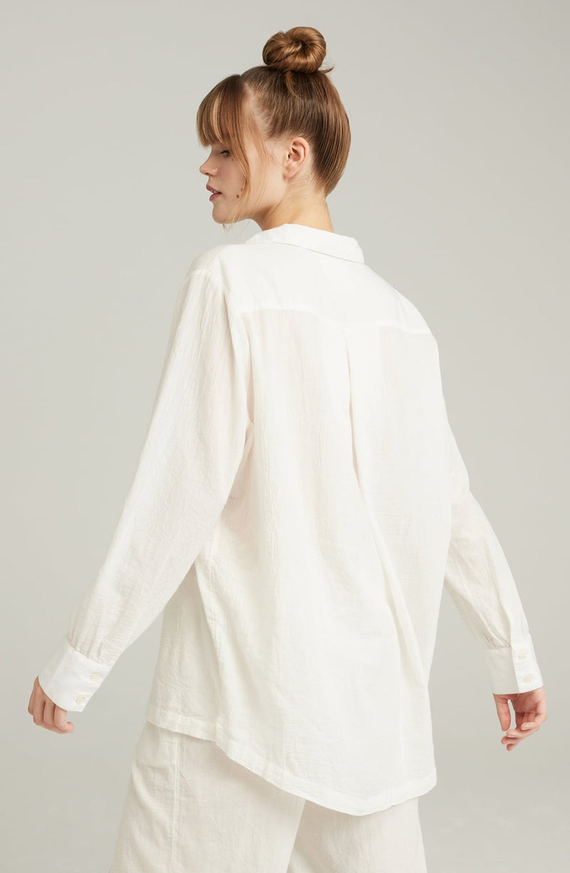 White Organic Cotton Midi Shirt