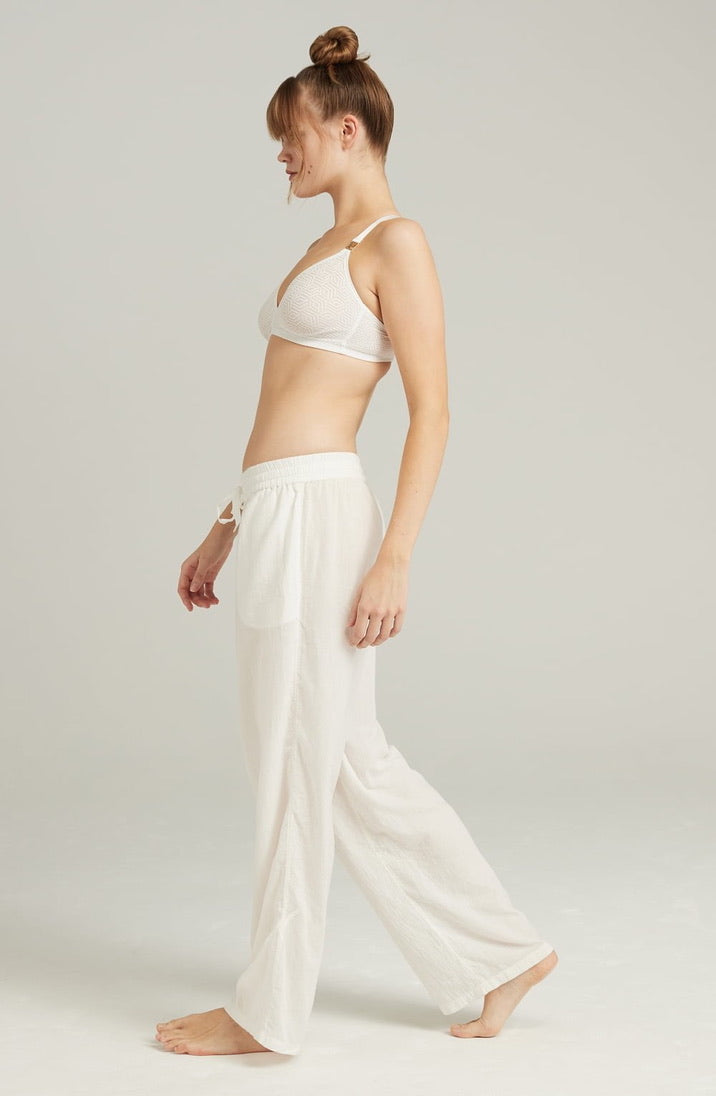 White Organic Cotton Classic Trousers