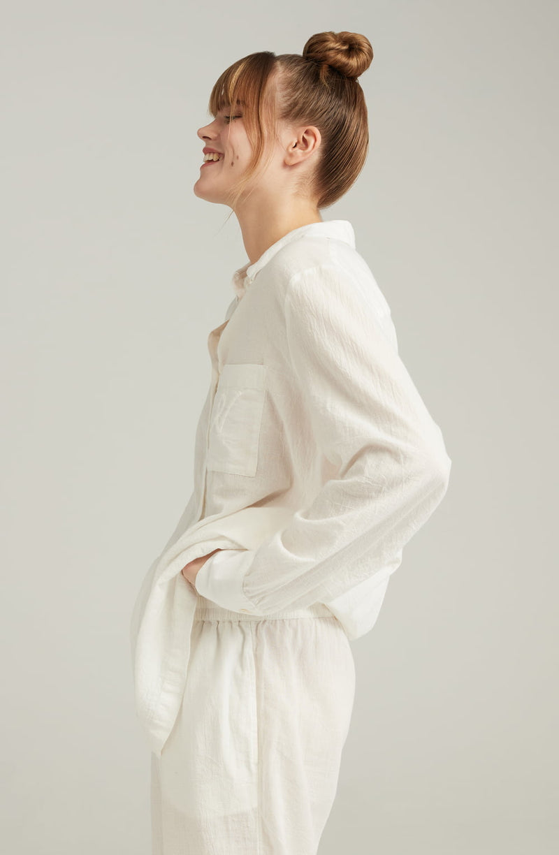 White Organic Cotton Midi Shirt