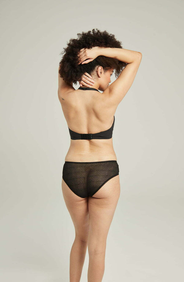 The Sheer Deco Hipster Brief Black