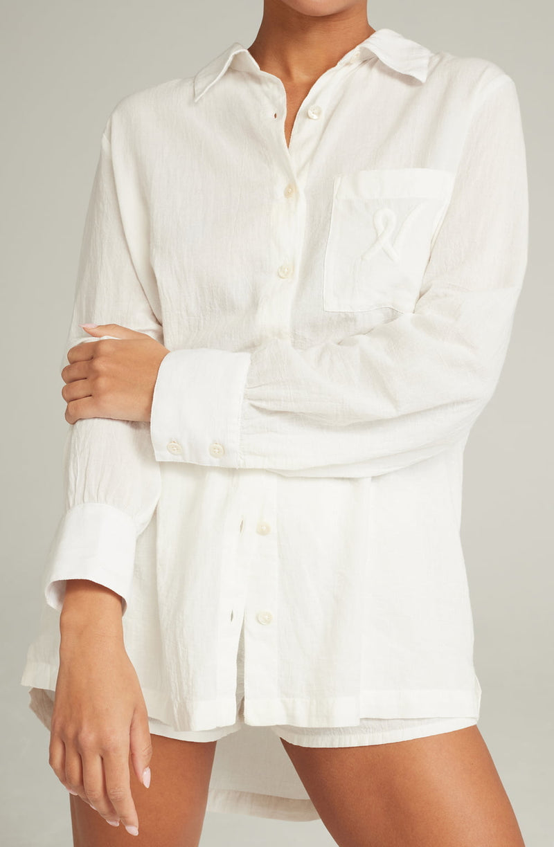 White Organic Cotton Midi Shirt