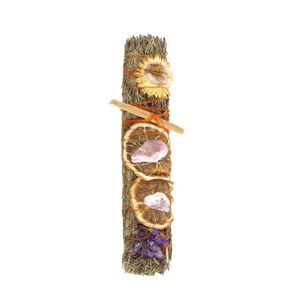 Renewal Ritual Wand Smudge Stick with Rosemary, Lavender, and Orange.